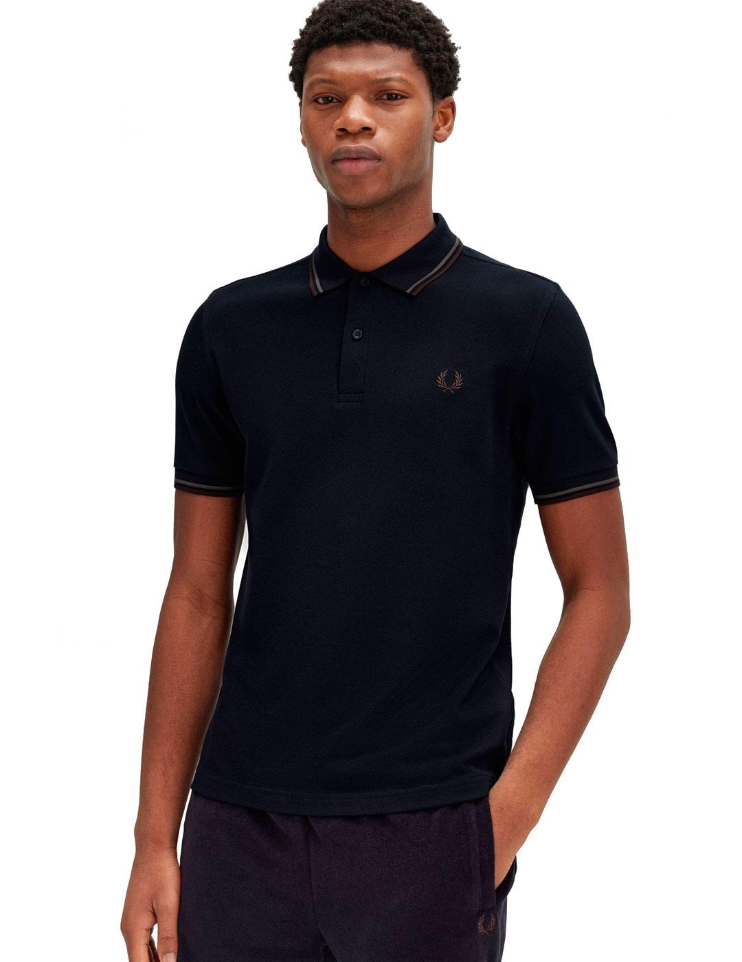 Polo Fred Perry M3600 Franjas Azul Marino