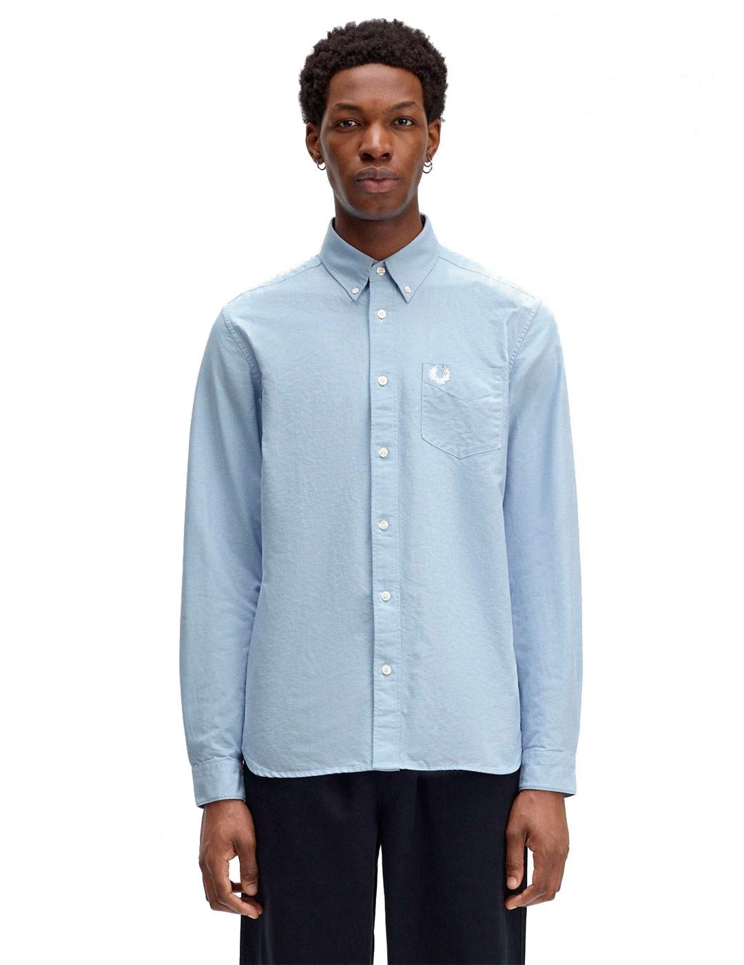 Fred Perry M5516 Camisa Hombre Oxford Azul