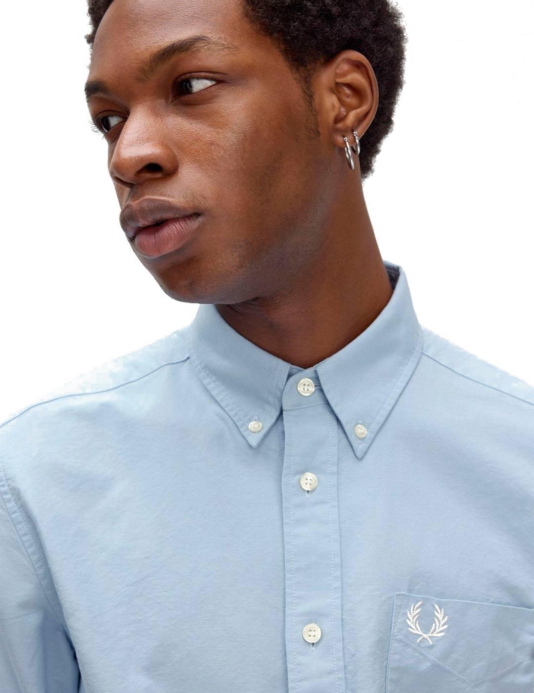 Fred Perry M5516 Camisa Hombre Oxford Azul