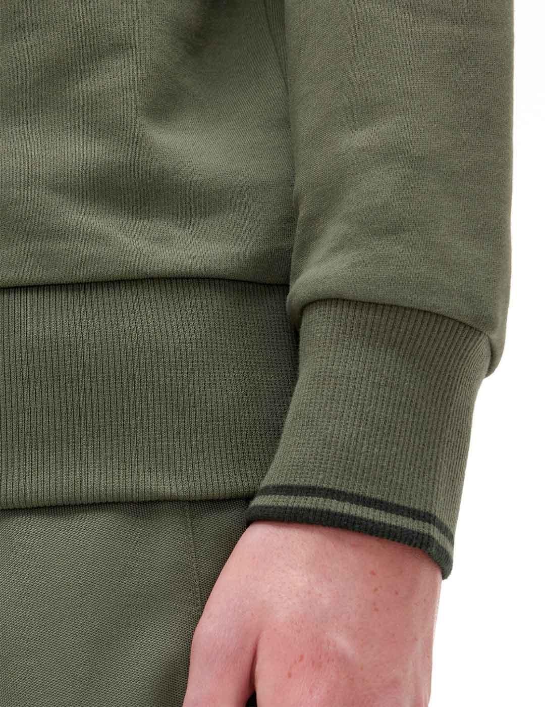 Fred Perry M3574 Sudadera Hombre Media Cremallera Verde