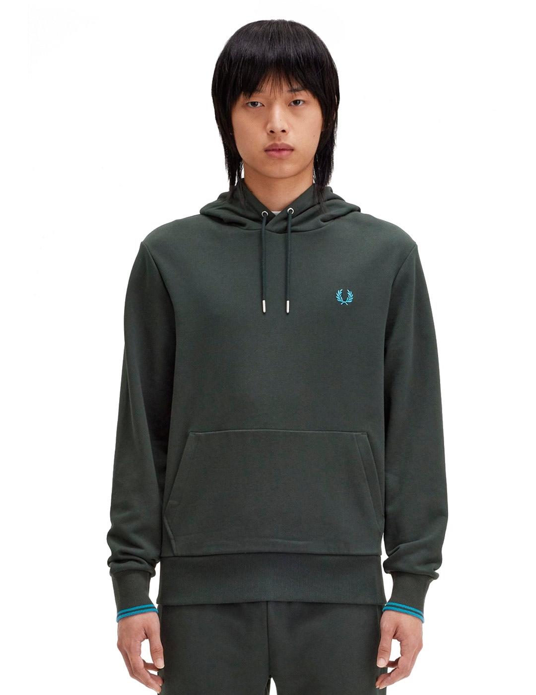 Fred Perry M2643 Sudadera Hombre Capucha Verde