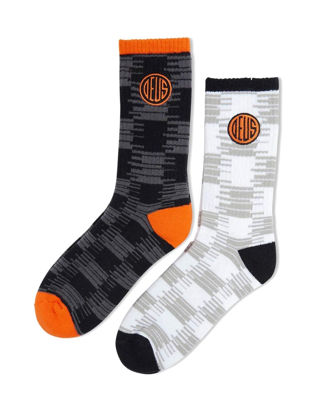 Deus Ex Machina Sprint Moto Sock Calcetines Black And White