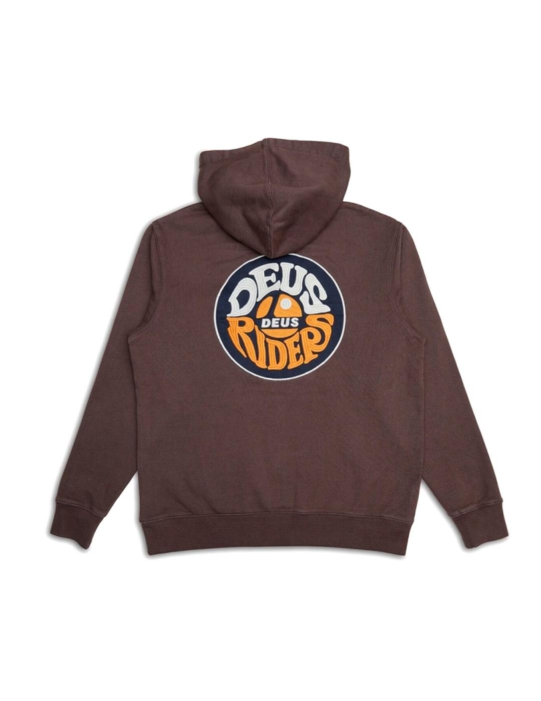 Sudadera Deus Ex Machina Riders Friend Marrón Chocolate