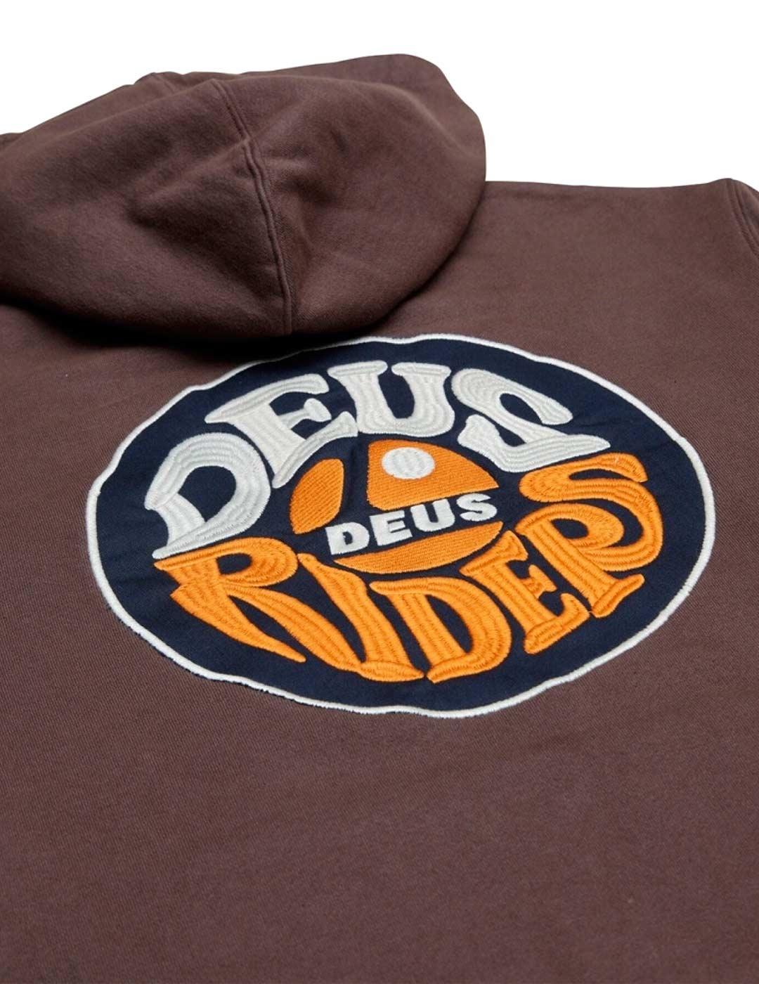 Sudadera Deus Ex Machina Riders Friend Marrón Chocolate
