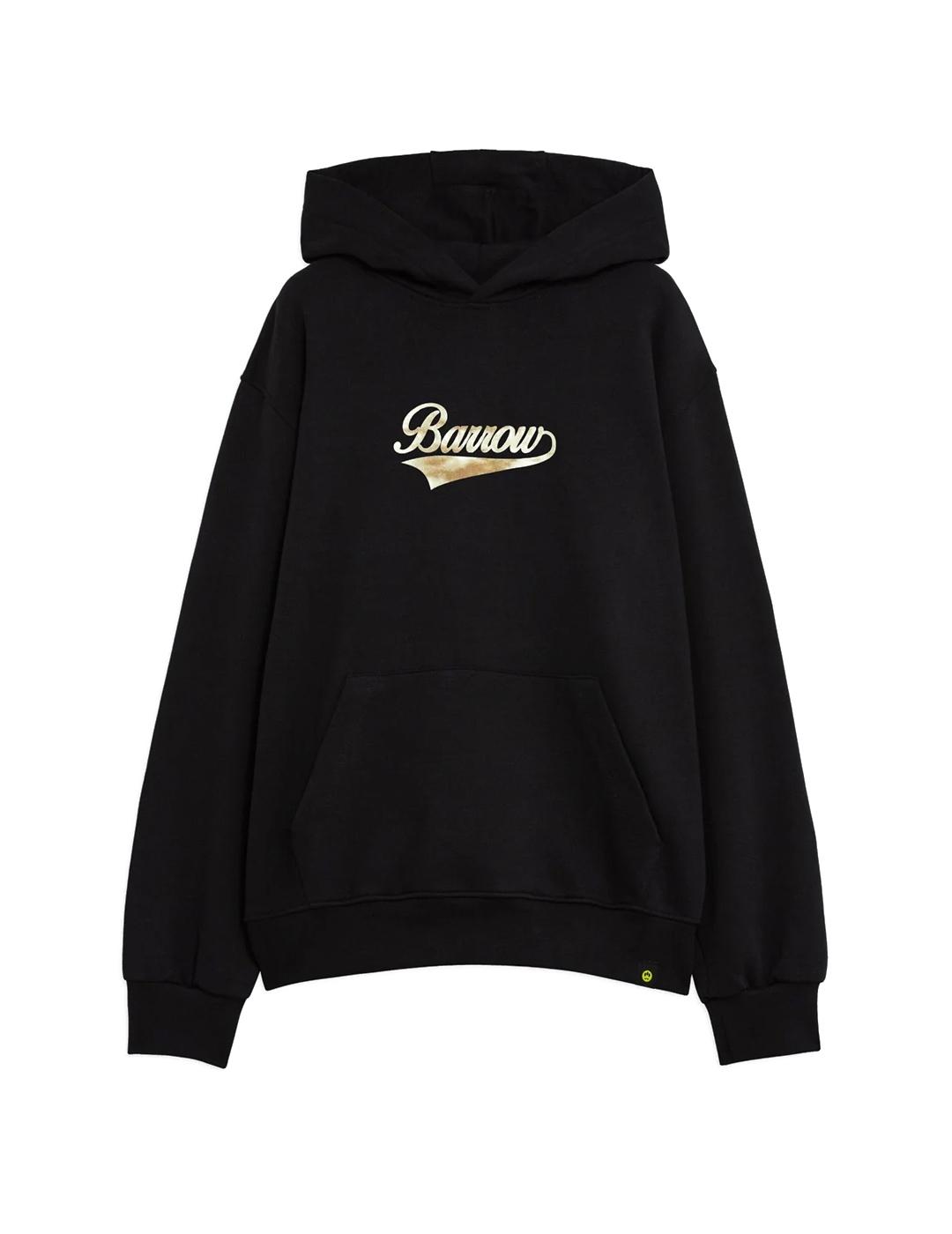 Barrow Sudadera Logo Lavado Oso Hombre Negra