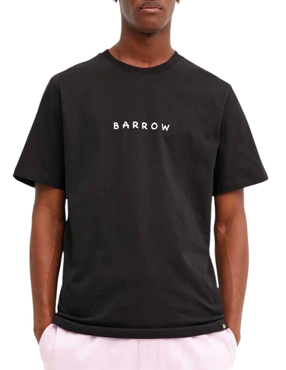 Barrow Camiseta Letras Verde Espalda Hombre Negra