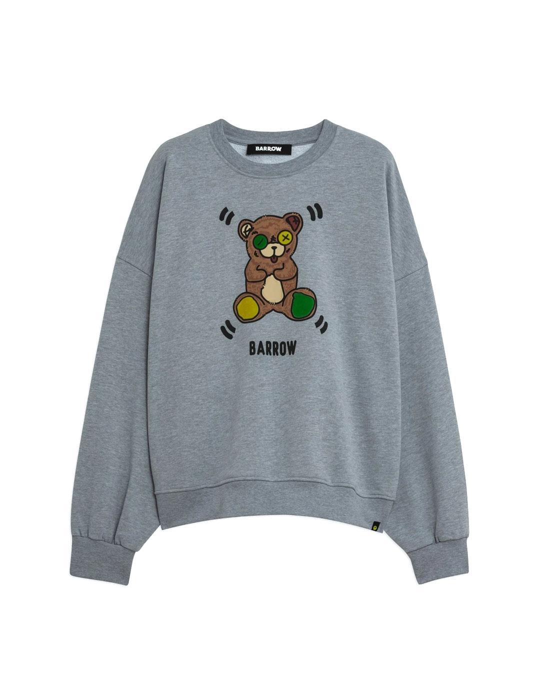 Barrow Sudadera Cuello Redondo Oso Hombre Gris