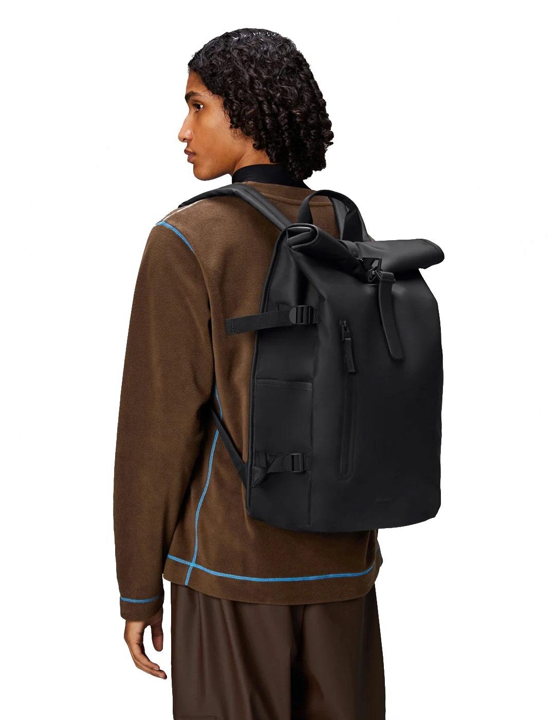 Mochila Rains Rolltop Rucksack Large Negra