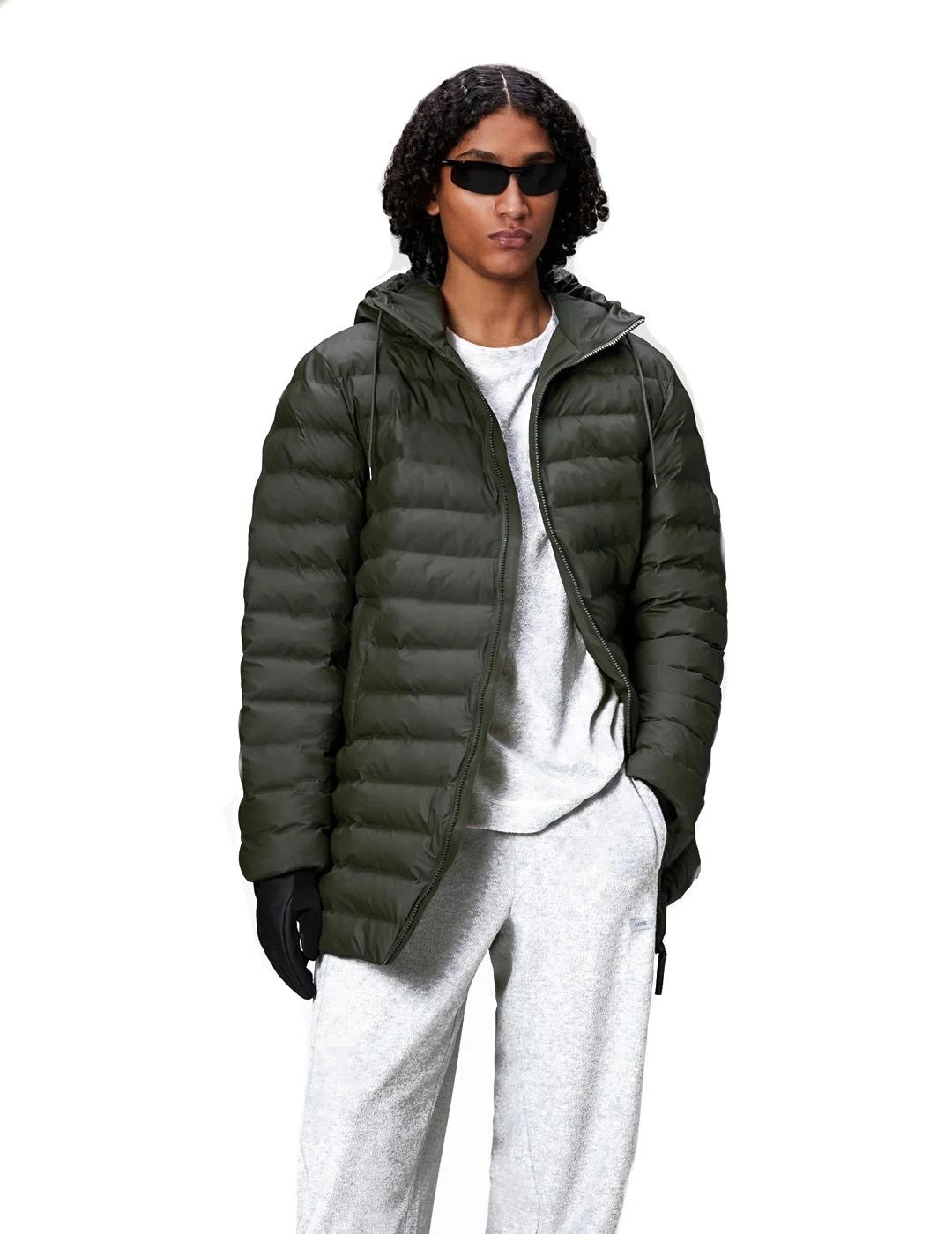 Chaqueta Acolchada Rains Lohja Long Puffer Jacket Verde