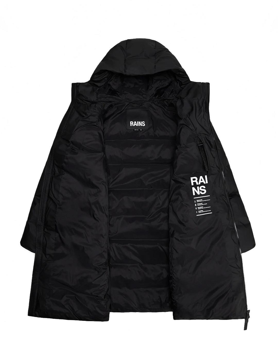 Chaqueta Acolchada Rains Alta Longer Puffer Jacket Negro