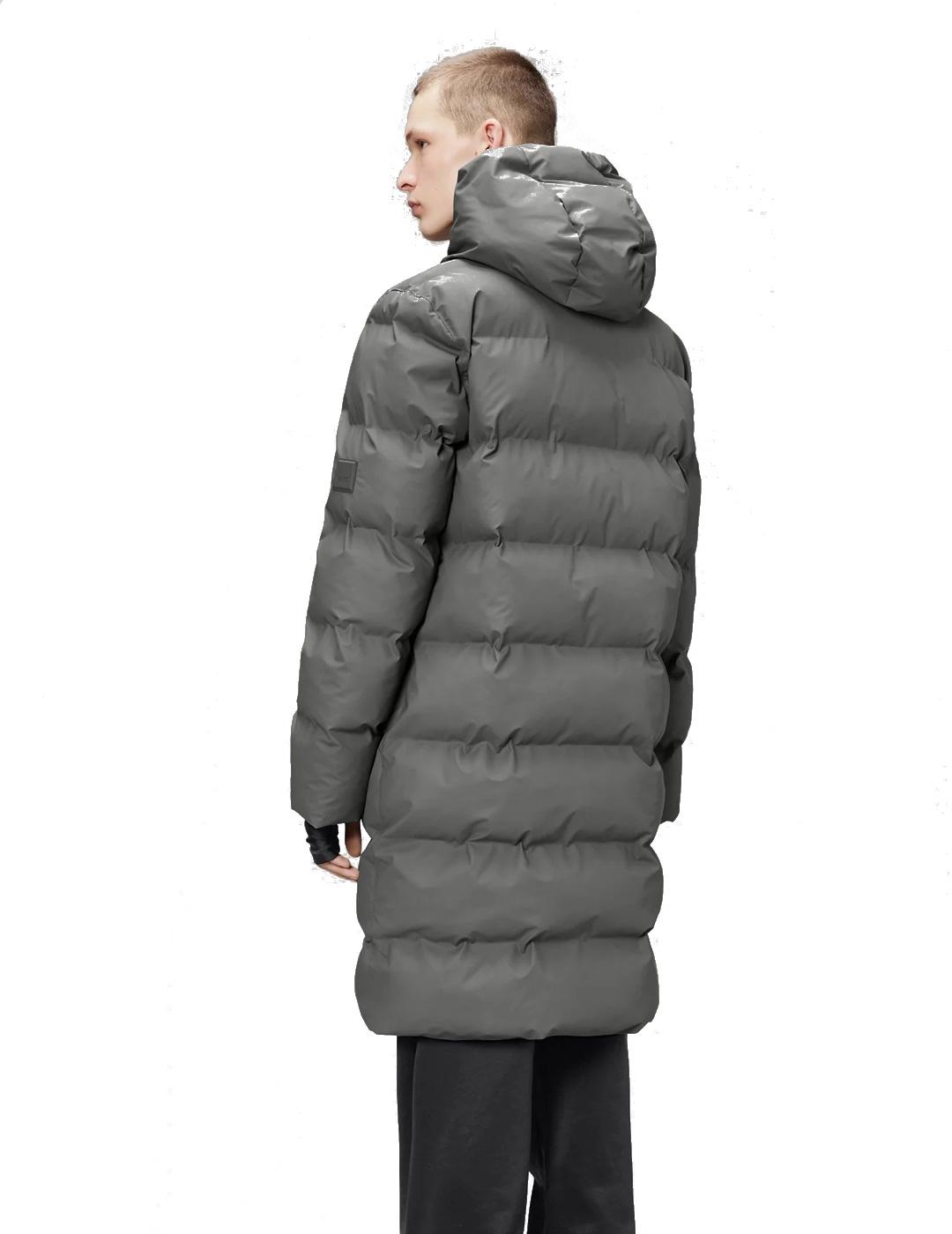 Chaqueta Acolchada Rains Alta Longer Puffer Jacket Gris
