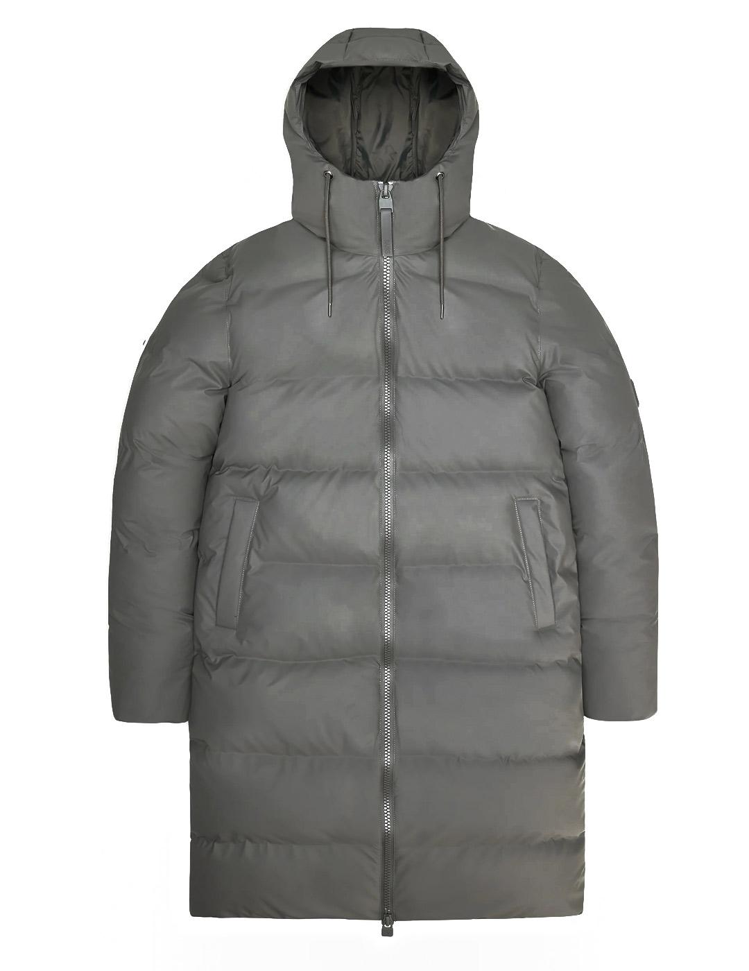 Chaqueta Acolchada Rains Alta Longer Puffer Jacket Gris