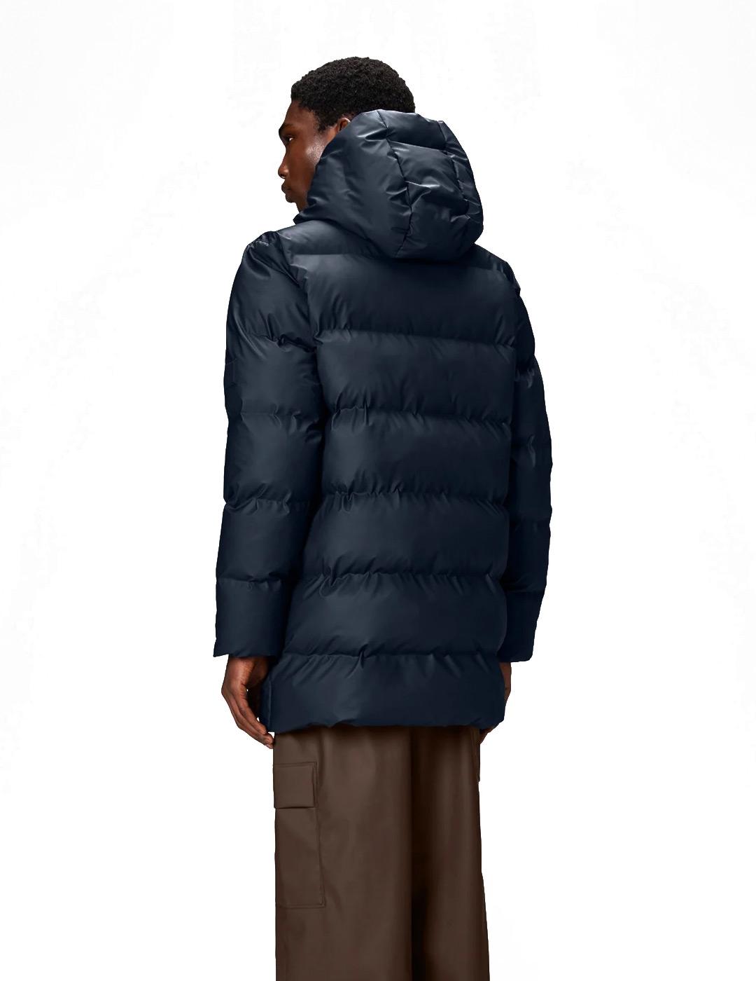 Chaqueta Acolchada Rains Alta Long Puffer Cargo Jacket Azul