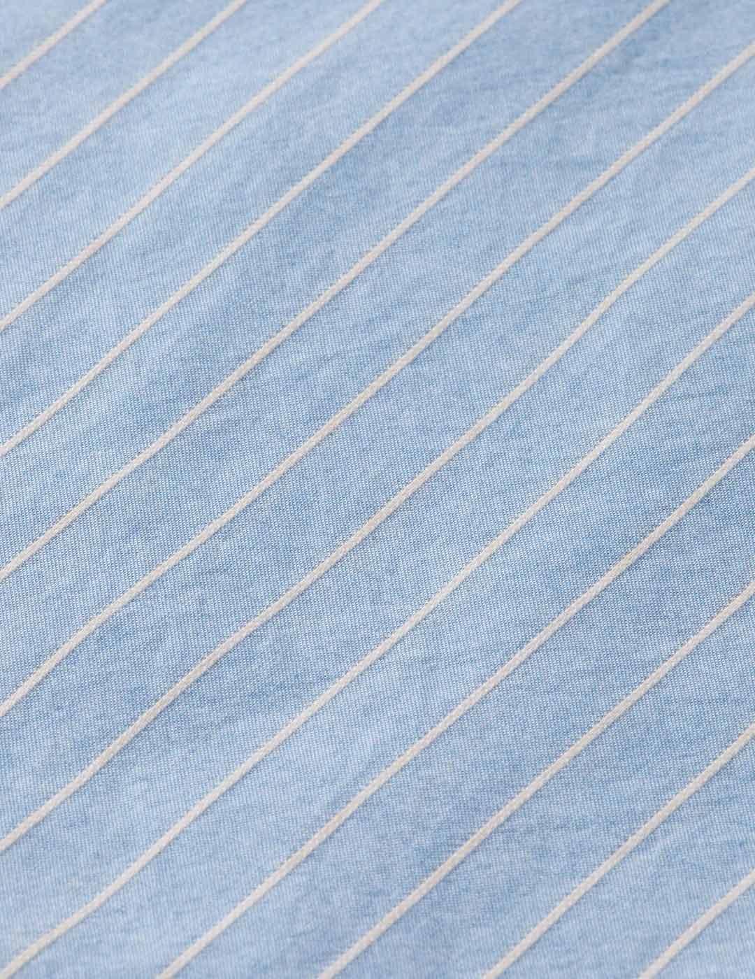 Scotch-Soda Yam Dye Dobby Stripe Camisa Hombre Azul