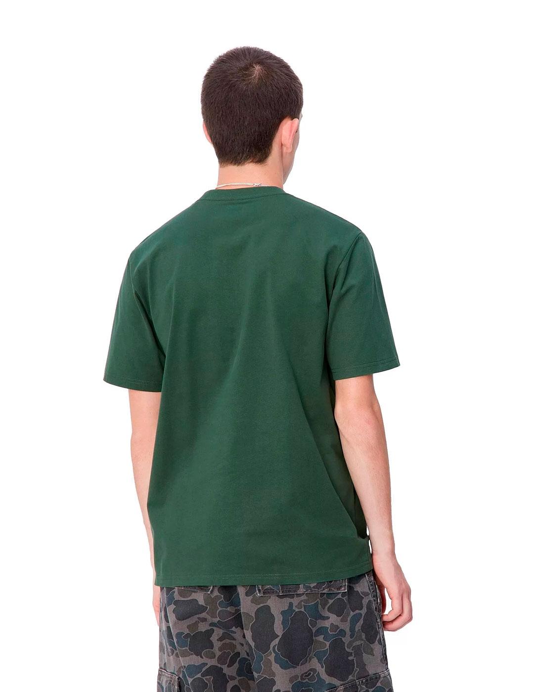 Carhartt S/S University Script T-Shirt Camiseta Hombre Verde