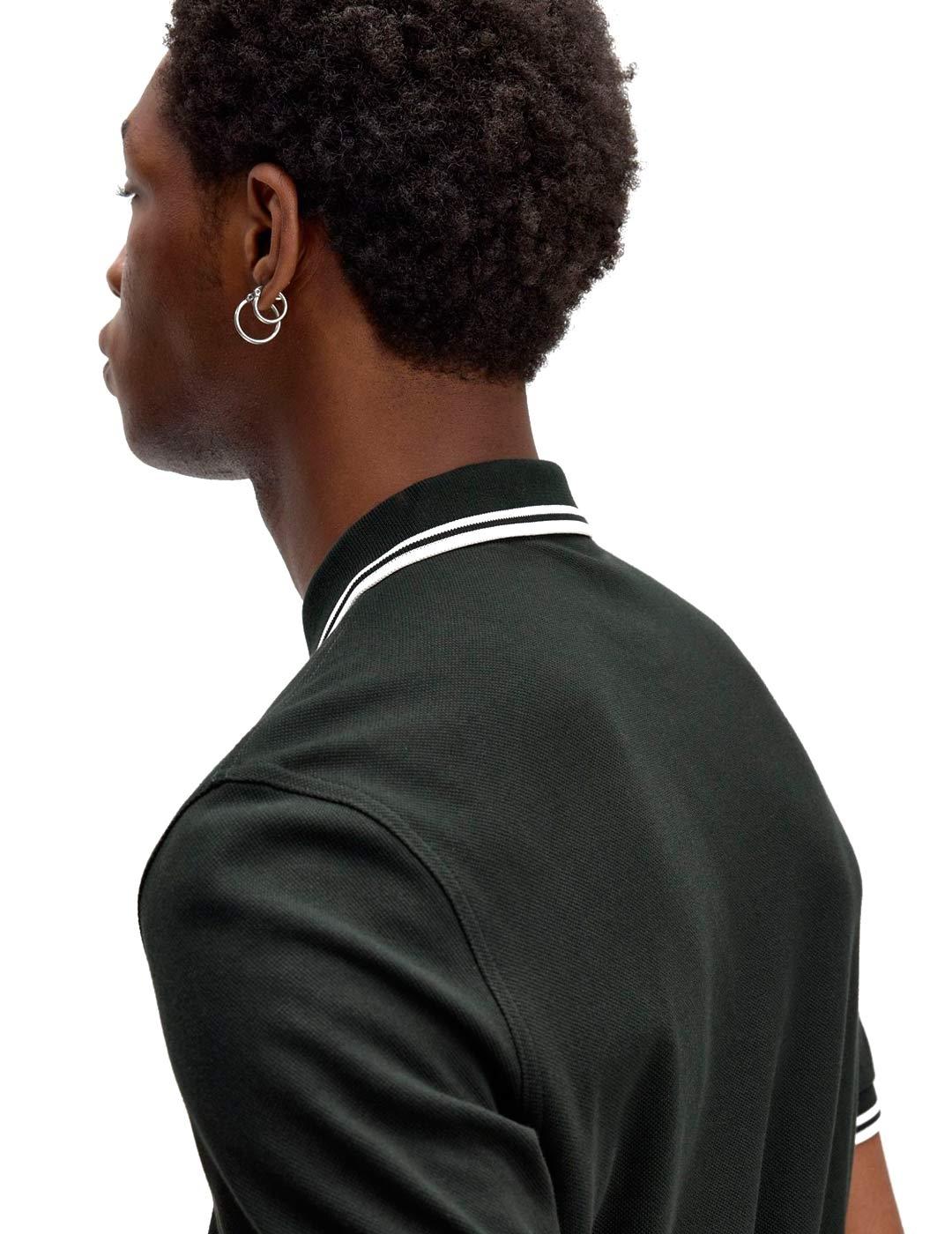 Fred Perry M3600 Polo Hombre Franjas Verde