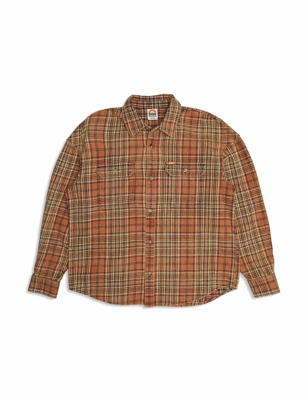 Deus Ex Machina Vacay Check Sobrecamisa Hombre Orange