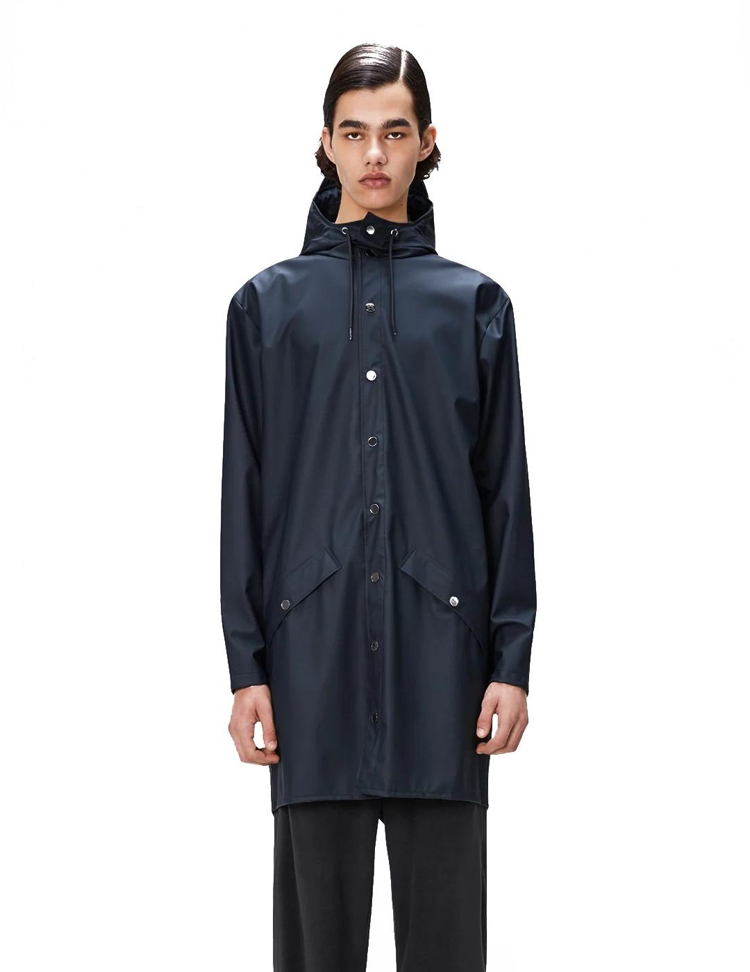 Impermeable Rains Long Jacket Azul Marino