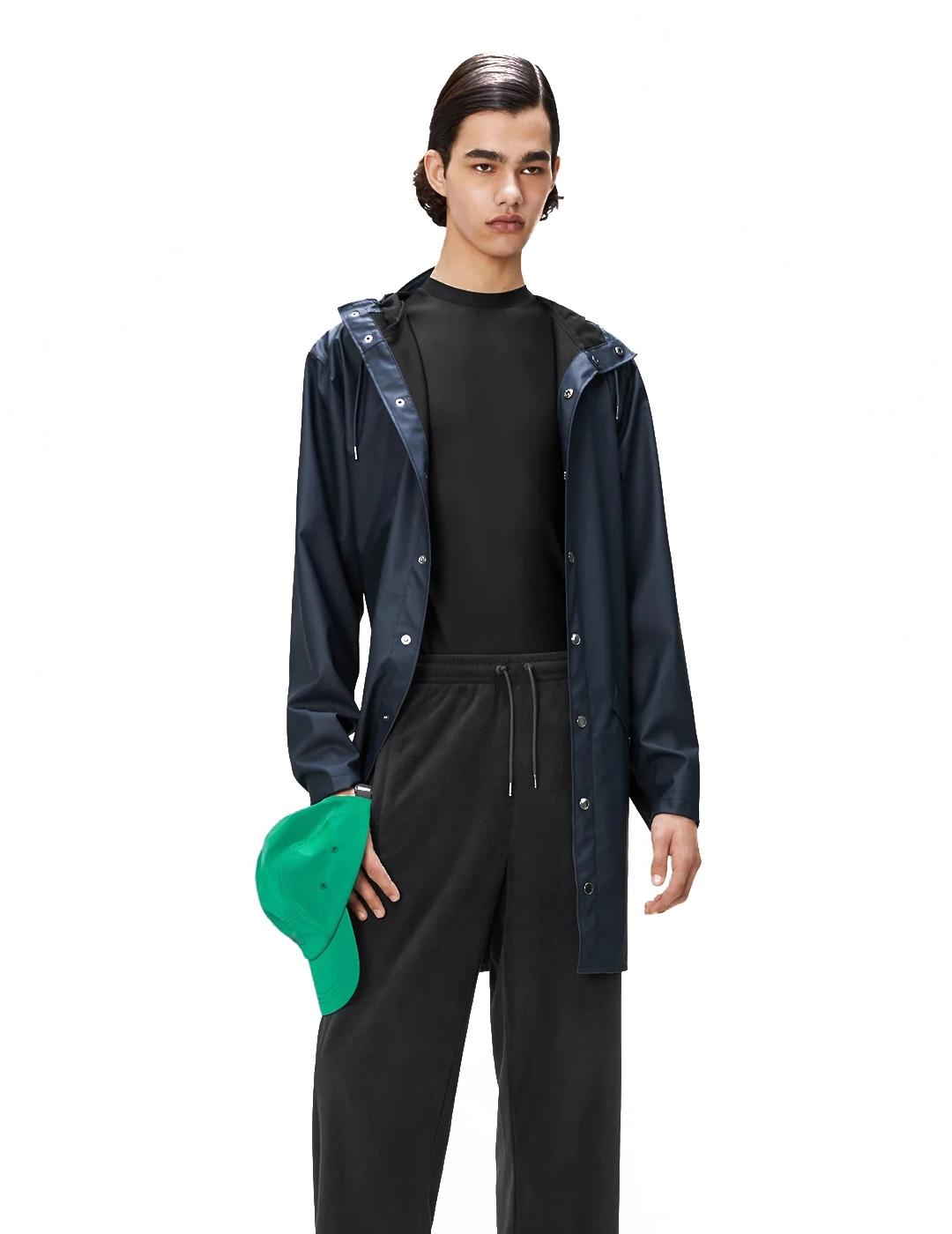 Impermeable Rains Long Jacket Azul Marino