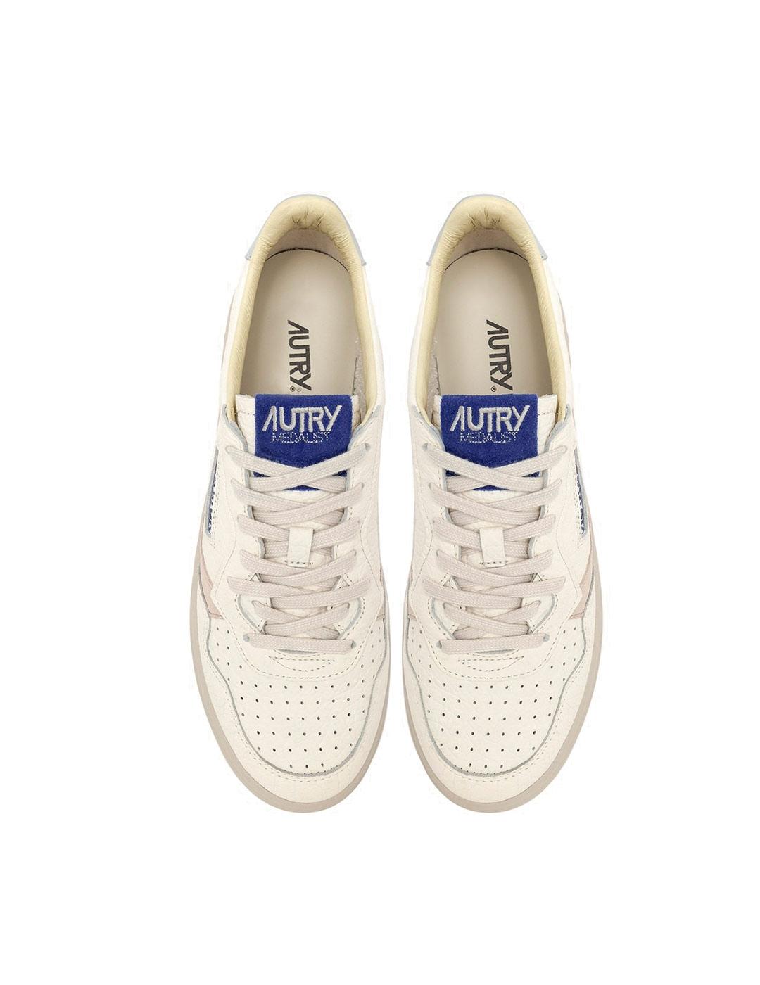 Autry Medalist AULW NE03 Zapatillas Mujer Beige Azul