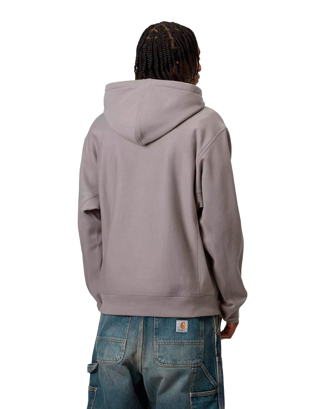 Carhartt Hooded American Script Sudadera Hombre Gris