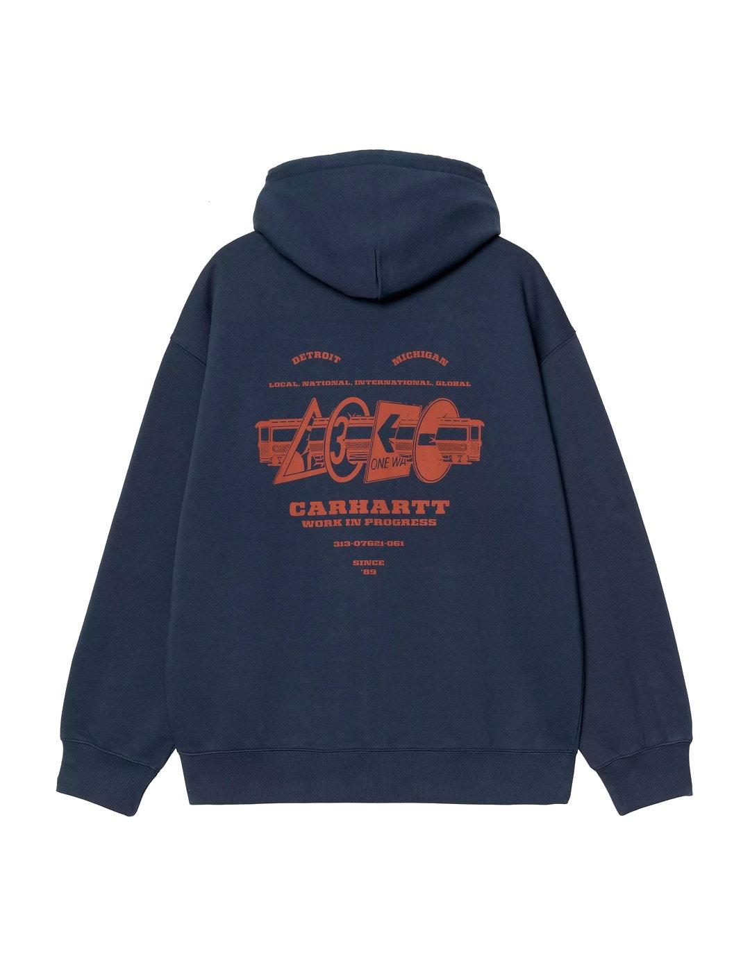 Carhartt Hooded Runaway Sweat Jacket Sudadera Azul