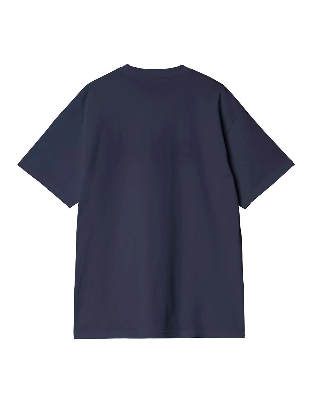 Carhartt Label Script Camiseta Hombre Azul