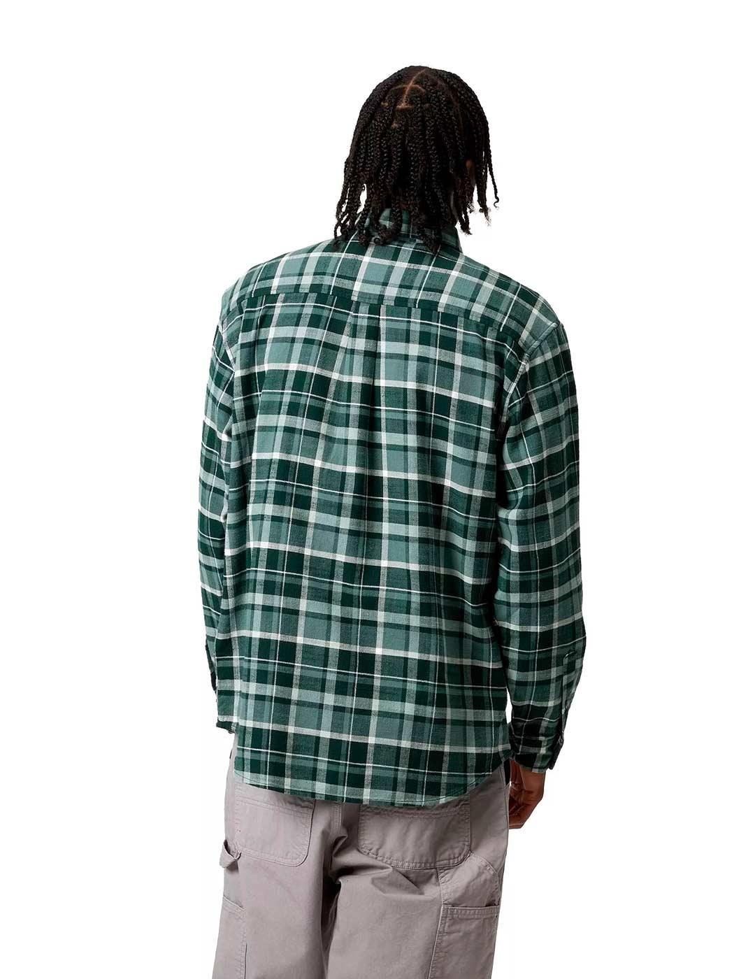 Carhartt Fendrick Shirt Cuadros Camisa Hombre Verde
