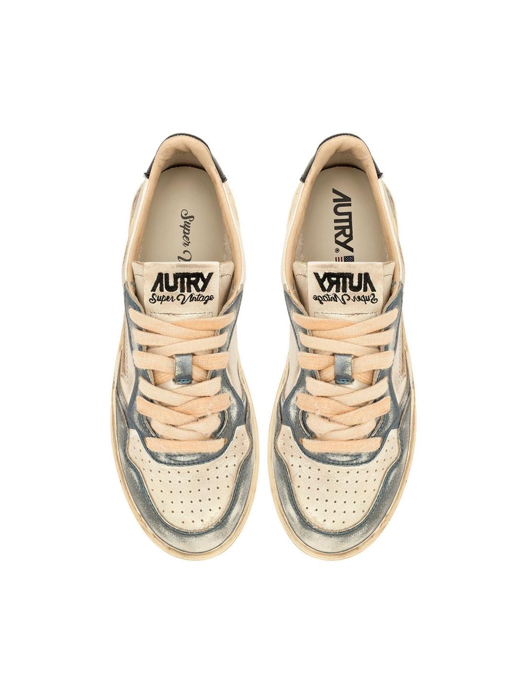 Autry Sup Vintage AVLW MT03 Zapatillas Mujer Blanco Azul