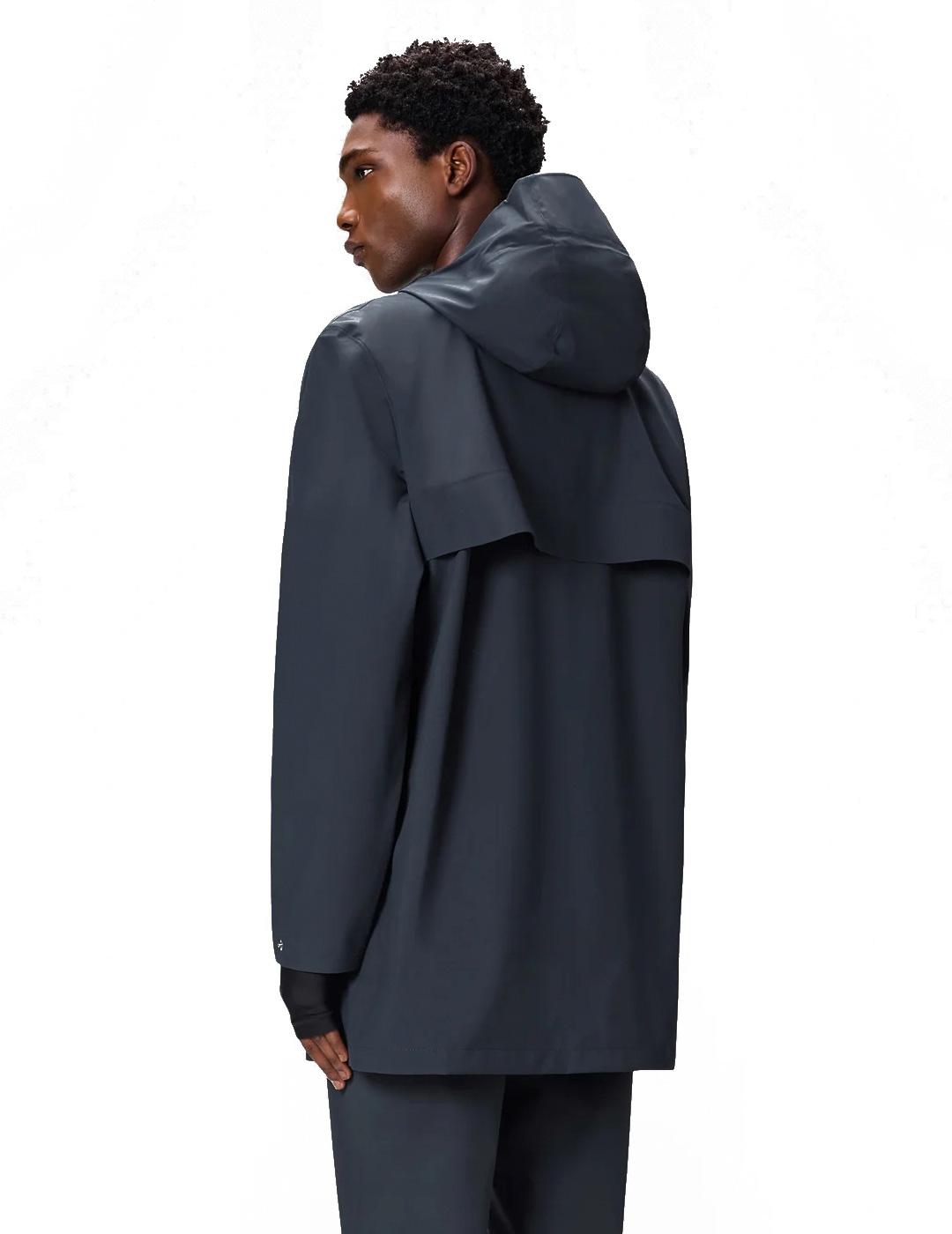 Parka Rains Suva Hardshell Long Azul Marino