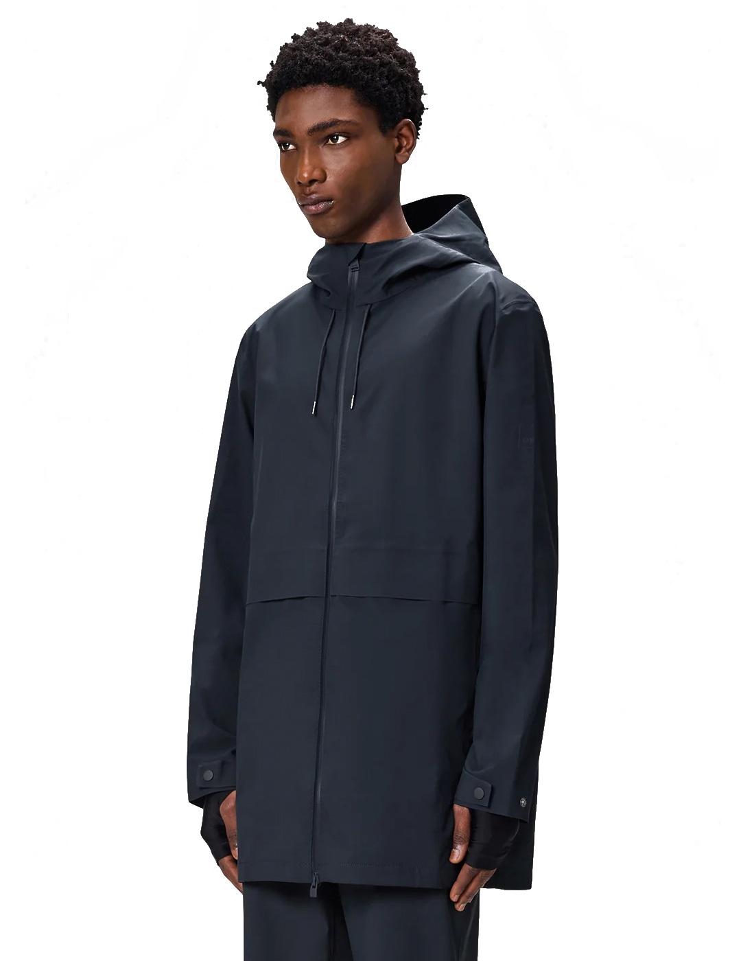 Parka Rains Suva Hardshell Long Azul Marino