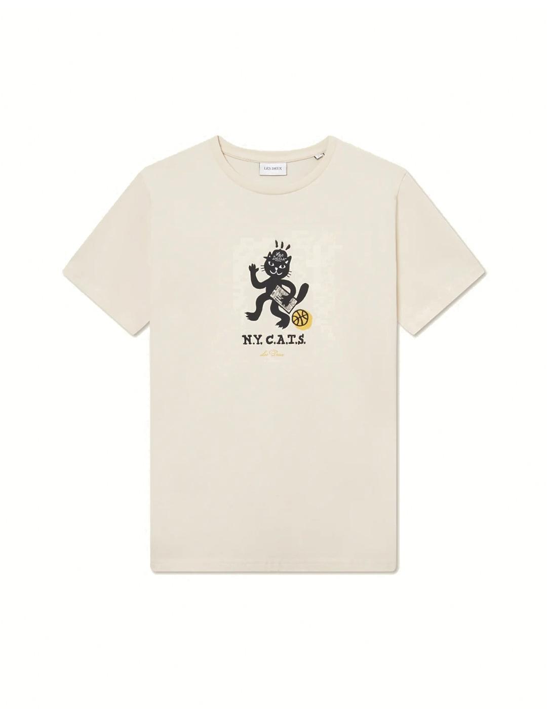 Les Deux Bruno Cat Camiseta Hombre Beige