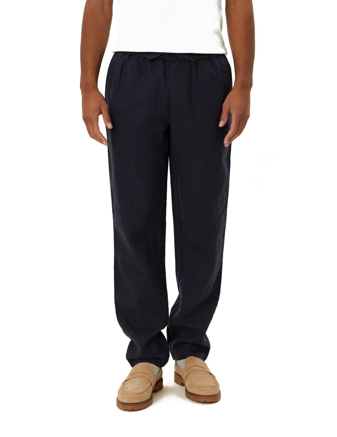 Les Deux Patrick Linen Pantalones Hombre Azul Marino
