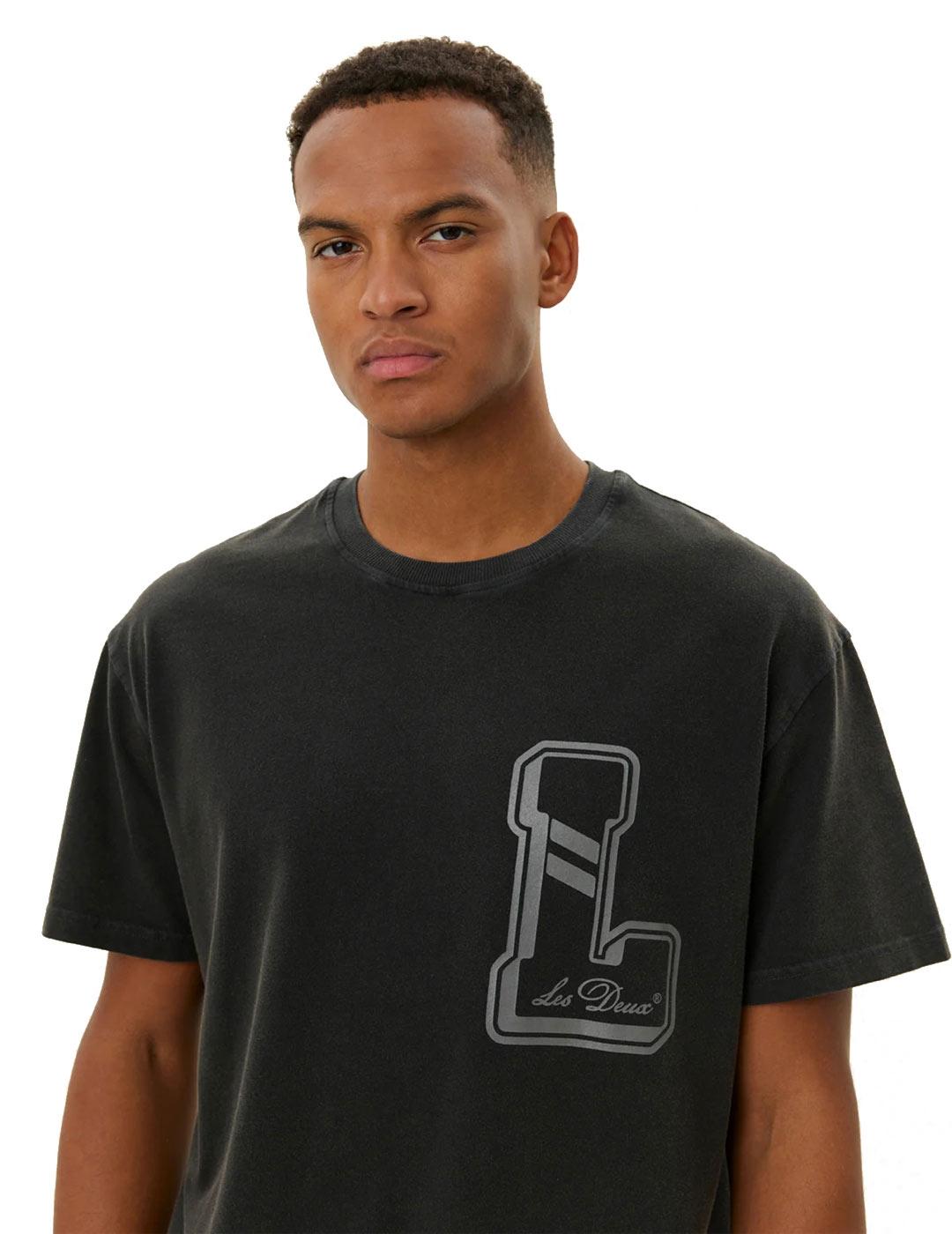 Les Deux Liberté Camiseta Hombre Negra Lavada