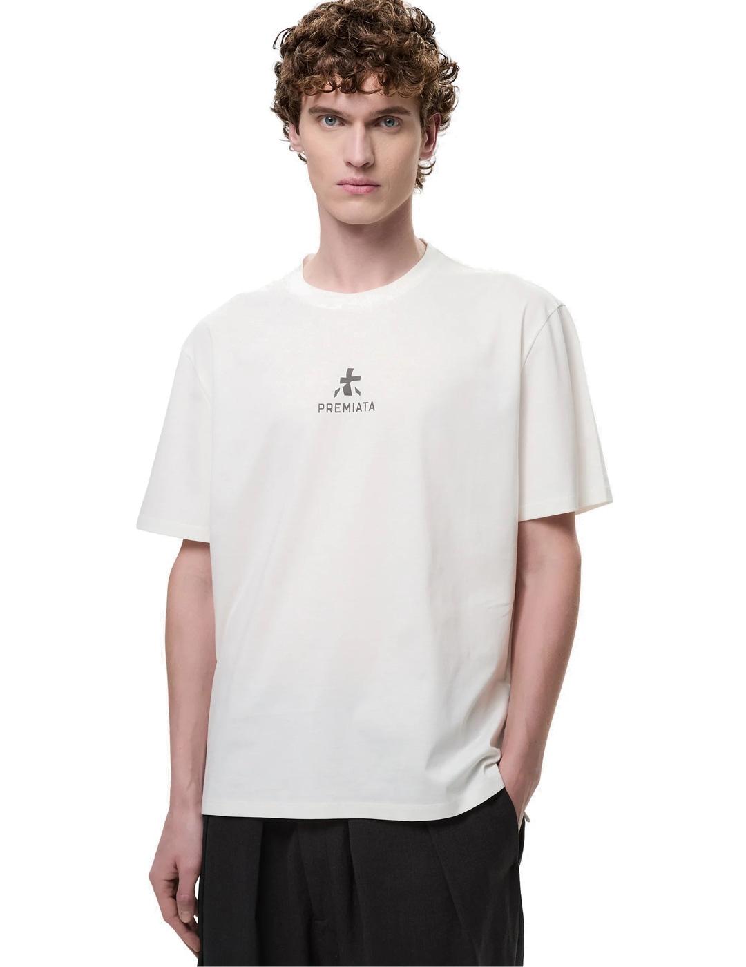 Premiata Camiseta Hombre Logo Blanco Roto