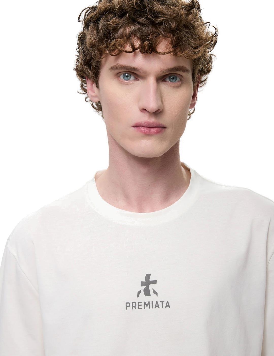 Premiata Camiseta Hombre Logo Blanco Roto