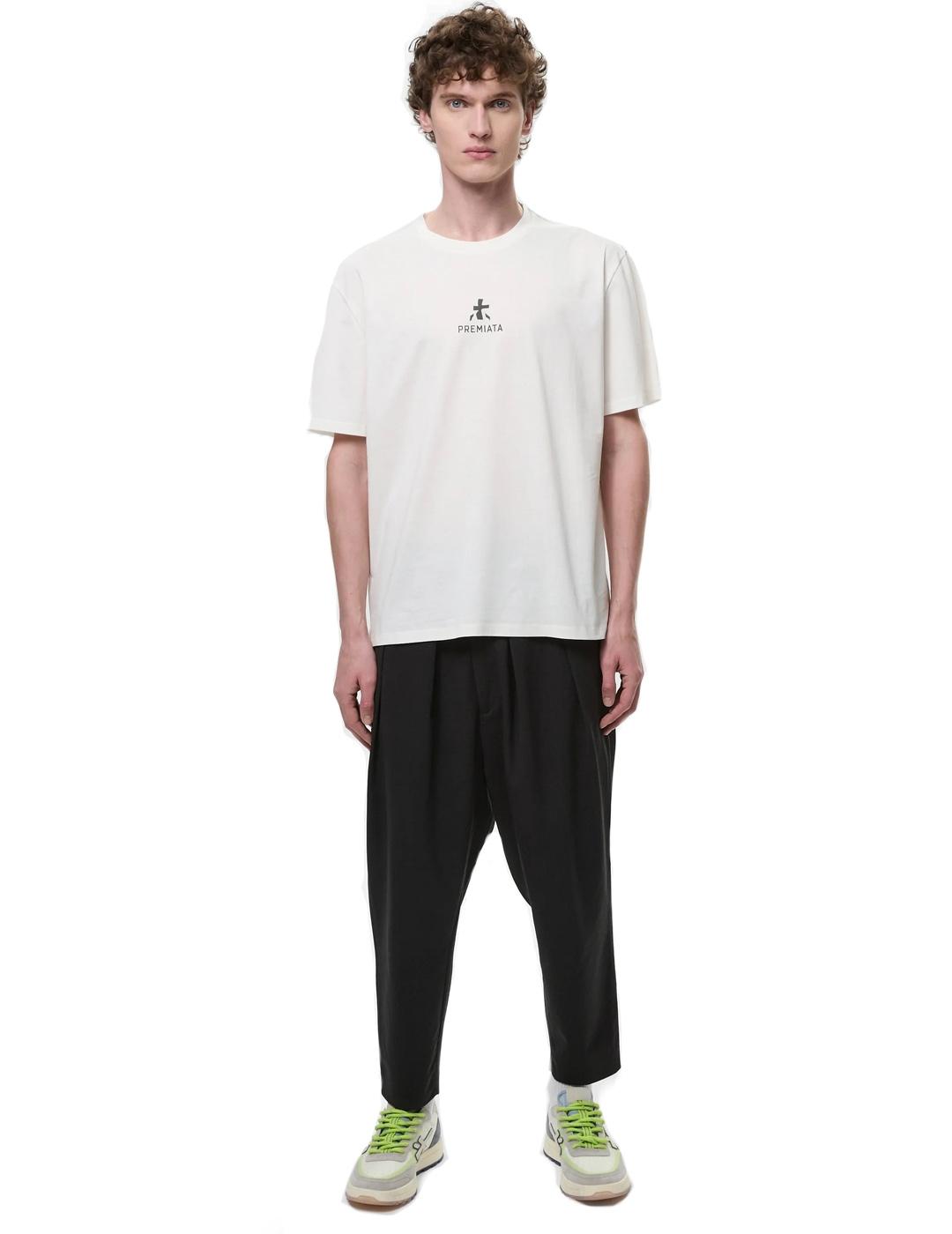 Premiata Camiseta Hombre Logo Blanco Roto