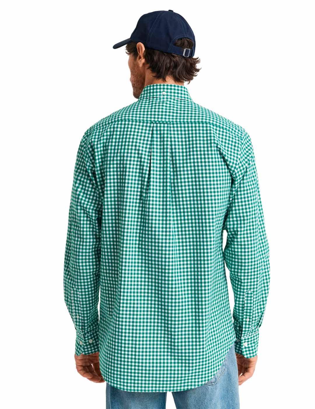 Gant Camisa Hombre Cuadro Pequeño Vichy Verde