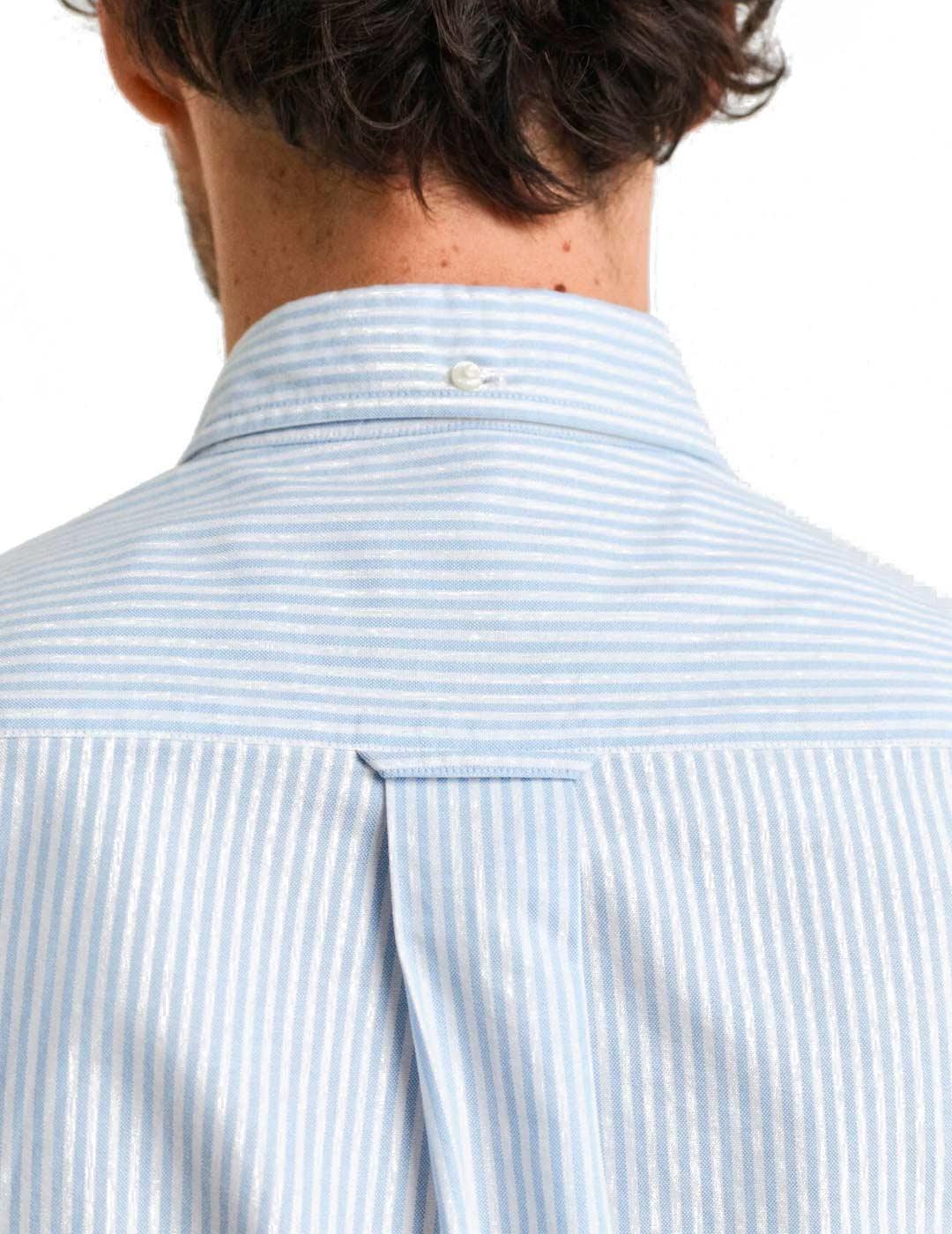 Gant Camisa Hombre Oxford Rayas Azul