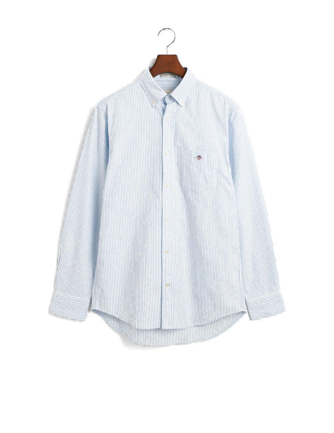 Gant Camisa Hombre Oxford Rayas Azul