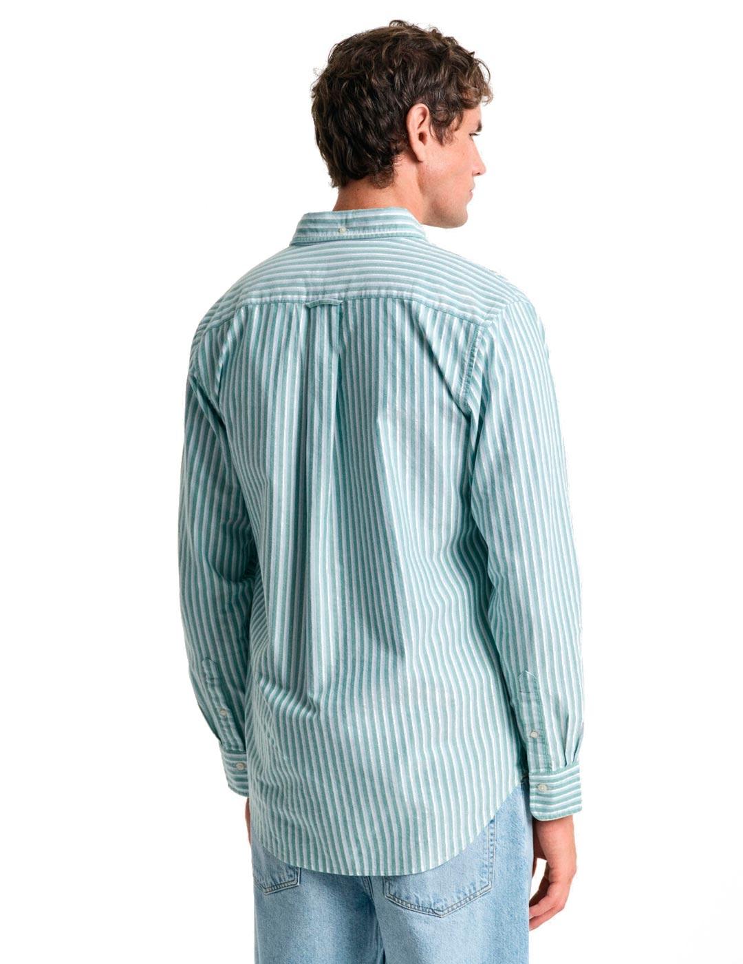 Gant Camisa Hombre Rayas Verdes