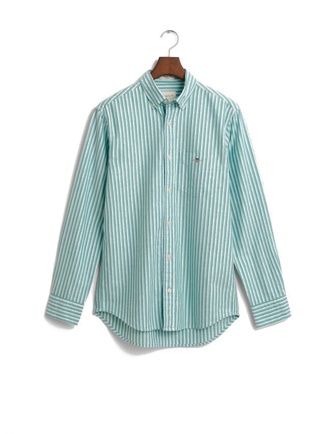Gant Camisa Hombre Rayas Verdes