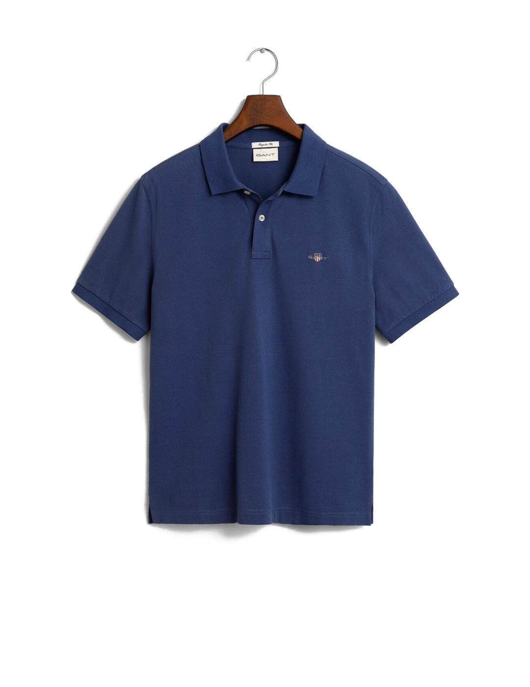 Gant Polo Hombre Piqué Azul Grisaceo