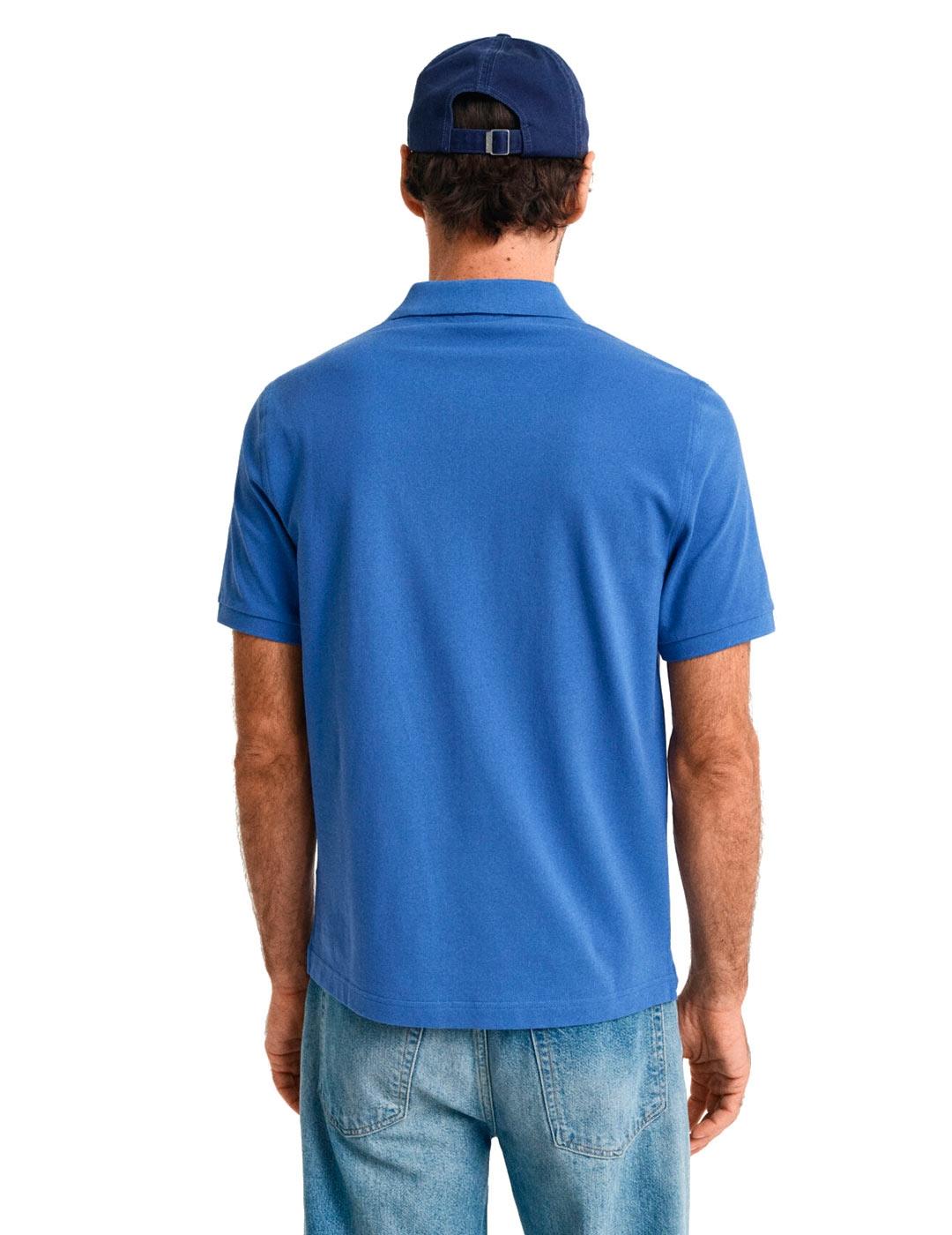 Gant Polo Hombre Piqué Azulón