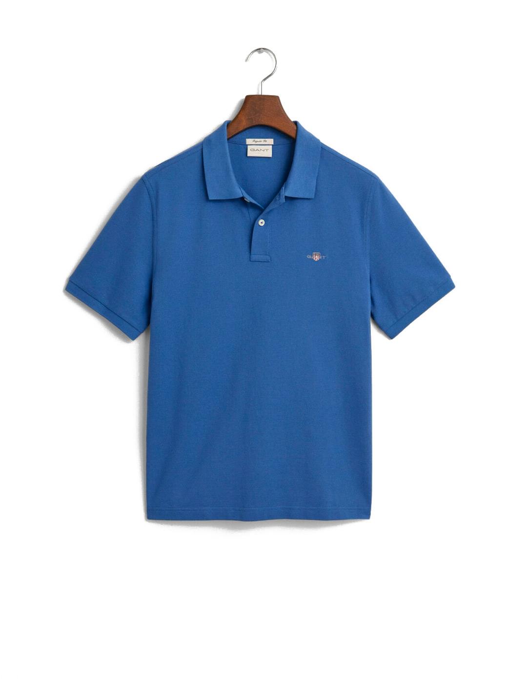 Gant Polo Hombre Piqué Azulón