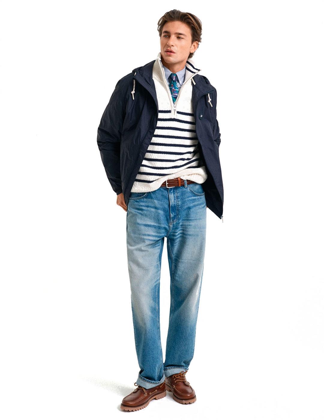 Gant Cortavientos Ligero Hombre Azul Marino