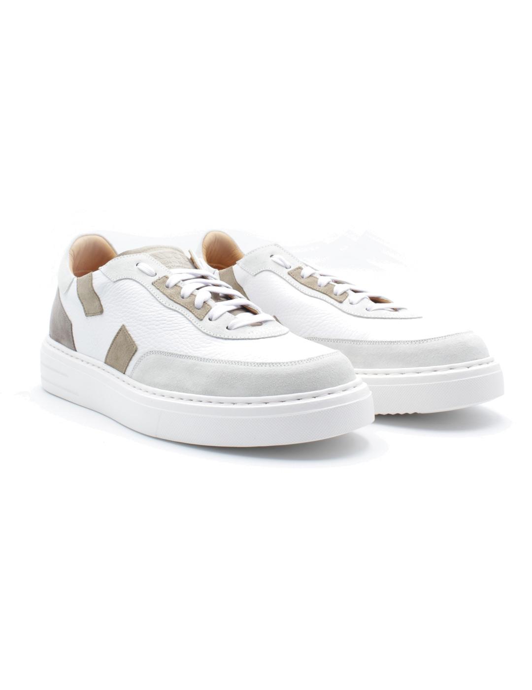 Calce Zapato Hombre Apliques Ante Blanco Beige