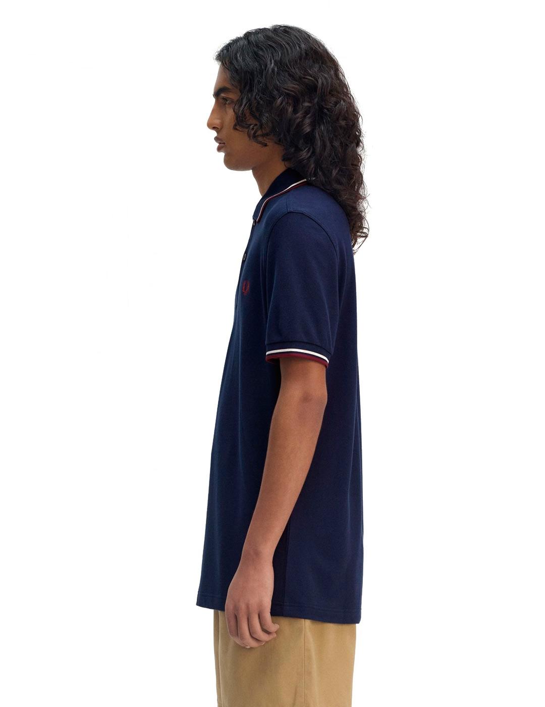 Fred Perry M3600 Polo Hombre Franjas Azulón