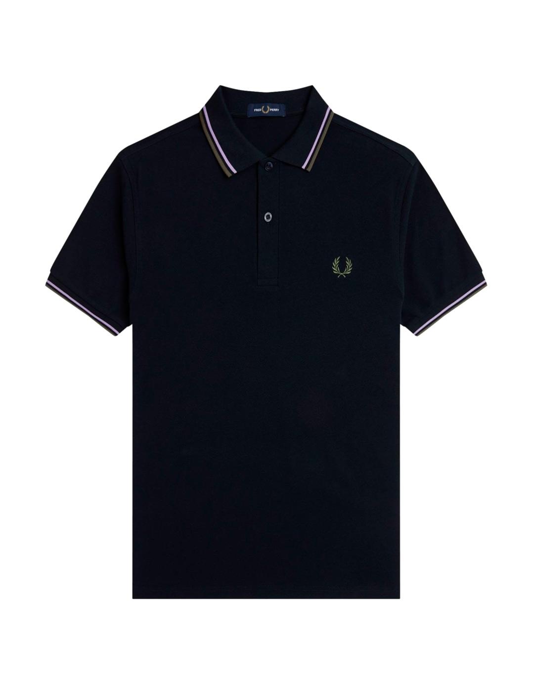 Fred Perry M3600 Polo Hombre Franjas Azul Marino