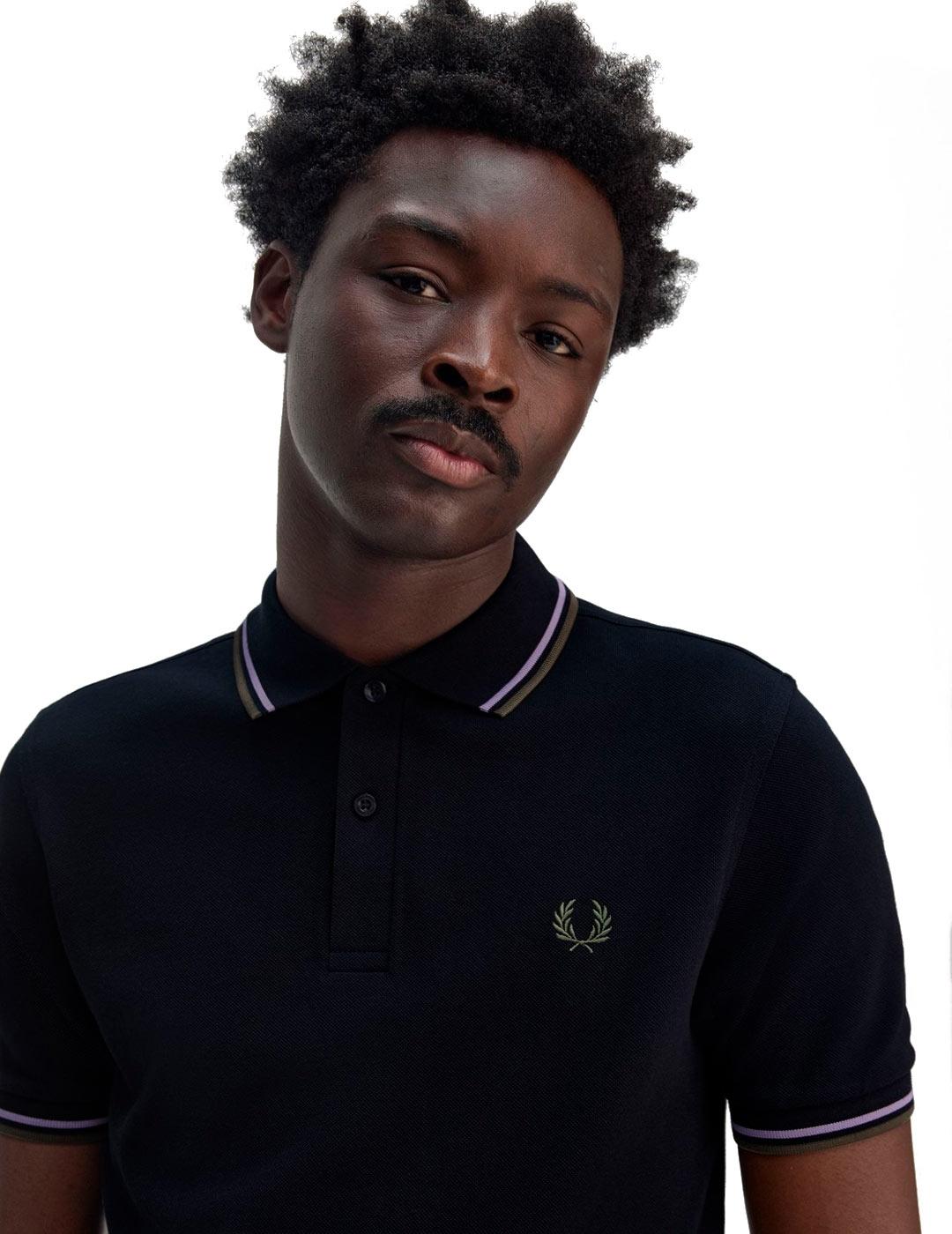 Fred Perry M3600 Polo Hombre Franjas Azul Marino